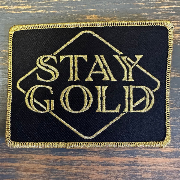 STAY GOLD Gold Metallic Stitch Patch