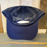 Hermosa Beach RETRO SUNSET 6 Panel Low Profile Mesh Back Trucker Hat - Navy/Heather Grey