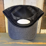 Hermosa Beach RETRO SUNSET 6 Panel Low Profile Mesh Back Trucker Hat - Black/Heather Black
