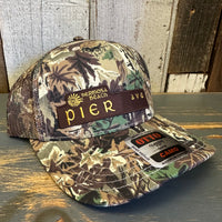 Hermosa Beach PIER AVE 6 Panel Low Profile Trucker Hat - Camo