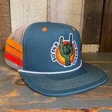 SO FAR :: SO BUENO Side Stripe Snapback Trucker Hat - Teal