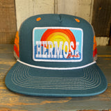 Hermosa Beach 72 & SUNNY Side Stripe Snapback Trucker Hat - Teal
