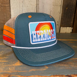 Hermosa Beach 72 & SUNNY Side Stripe Snapback Trucker Hat - Teal