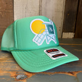 Hermosa Beach LIFEGUARD TOWER High Crown Trucker Hat - Cactus Green