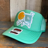 Hermosa Beach LIFEGUARD TOWER High Crown Trucker Hat - Cactus Green