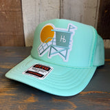 Hermosa Beach LIFEGUARD TOWER High Crown Trucker Hat - Seafoam Green