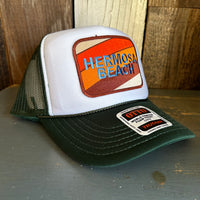 Hermosa Beach GOLF CARTS & YOGA PANTS High Crown Trucker Hat - Dark Green/White
