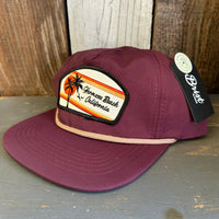 Hermosa Beach RETRO SUNSET - 5 Panel Nylon Hat - Eggplant