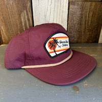 Hermosa Beach RETRO SUNSET - 5 Panel Nylon Hat - Eggplant