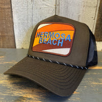 Hermosa Beach GOLF CARTS & YOGA PANTS High Crown Rope Trucker Hat - Loden Green/Black