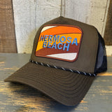Hermosa Beach GOLF CARTS & YOGA PANTS High Crown Rope Trucker Hat - Loden Green/Black