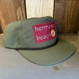 Hermosa Beach WELCOME SIGN - 5 Panel Nylon Hat - Military Green