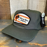 Hermosa Beach RETRO SUNSET - 5 Panel Hat - Forest Green