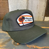 Hermosa Beach RETRO SUNSET - 5 Panel Hat - Forest Green