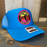 Hermosa Beach 21 • WIN BY TWO Trucker Hat - Neon Blue