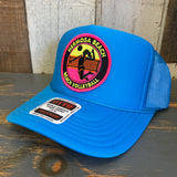 Hermosa Beach 21 • WIN BY TWO Trucker Hat - Neon Blue