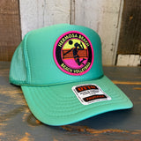 Hermosa Beach 21 • WIN BY TWO Trucker Hat - Cactus Green