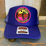 Hermosa Beach 21 • WIN BY TWO High Crown Trucker Hat - Purple