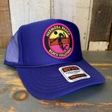 Hermosa Beach 21 • WIN BY TWO High Crown Trucker Hat - Purple