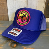 Hermosa Beach 21 • WIN BY TWO High Crown Trucker Hat - Purple
