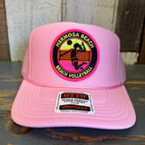Hermosa Beach 21 • WIN BY TWO High Crown Trucker Hat - Pink