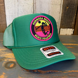 Hermosa Beach 21 • WIN BY TWO High Crown Trucker Hat - Kelly Green