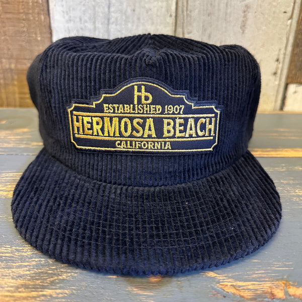 Hermosa Beach ARE YOU ESTABLISHED? Corduroy Field Trip Hat - Black