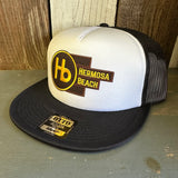 Hermosa Beach THE NEW STYLE Trucker Hat - Black/White (Flat Brim)