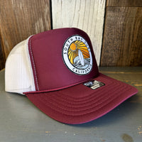SOUTH BAY SURF (Multi Colored Patch) Trucker Hat - Maroon/White