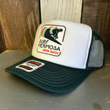 SURF HERMOSA BEACH :: OPEN DAILY High Crown Trucker Hat - Dark Green/White