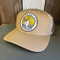 SOUTH BAY SURF (Multi Color Patch) - 6 Panel Trucker Hat - Camel/Khaki