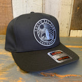 SOUTH BAY SURF CALIFORNIA (Black Patch) 5 Panel Mid Profile Baseball Cap - Black