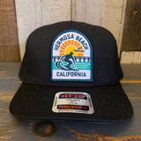 Hermosa Beach 1 to 3 FEET HIGH & RISING 5 Panel Mid Profile Baseball Cap - Black