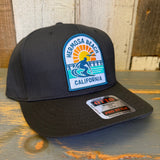 Hermosa Beach 1 to 3 FEET HIGH & RISING 5 Panel Mid Profile Baseball Cap - Black