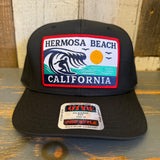 Hermosa Beach THE PERFECT WAVE 5 Panel Mid Profile Baseball Cap - Black