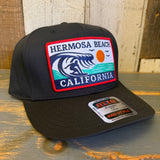 Hermosa Beach THE PERFECT WAVE 5 Panel Mid Profile Baseball Cap - Black
