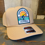Hermosa Beach 1 to 3 FEET HIGH & RISING  5 Panel Mid Profile Baseball Cap - Khaki