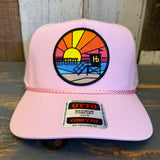 Hermosa Beach OBLIGATORY SUNSET 5 Panel Mid Profile Baseball Cap - Pink