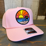 Hermosa Beach OBLIGATORY SUNSET 5 Panel Mid Profile Baseball Cap - Pink
