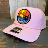 Hermosa Beach OBLIGATORY SUNSET 5 Panel Mid Profile Baseball Cap - Pink