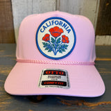 CALIFORNIA POPPY 5 Panel Mid Profile Baseball Cap - Pink