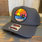 Hermosa Beach OBLIGATORY SUNSET 5 Panel Mid Profile Baseball Cap - Olive Green