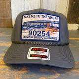 Hermosa Beach TAKE ME TO THE SHORE 90254 5 Panel Mid Profile Baseball Cap - Olive Green