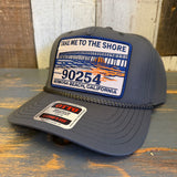 Hermosa Beach TAKE ME TO THE SHORE 90254 5 Panel Mid Profile Baseball Cap - Olive Green