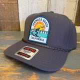 Hermosa Beach 1 to 3 FEET HIGH & RISING  5 Panel Mid Profile Baseball Cap - Charcoal Grey