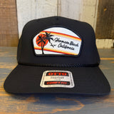Hermosa Beach RETRO SUNSET 5 Panel Mid Profile Baseball Cap - Black