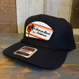 Hermosa Beach RETRO SUNSET 5 Panel Mid Profile Baseball Cap - Black
