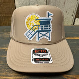 Hermosa Beach LIFEGUARD TOWER High Crown Trucker Hat (Khaki)