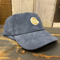 Hermosa Beach CLASSIC MINI LOGO Corduroy Dad Hat - Slate Blue