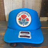 CALIFORNIA POPPY High Crown Trucker Hat - Neon Blue